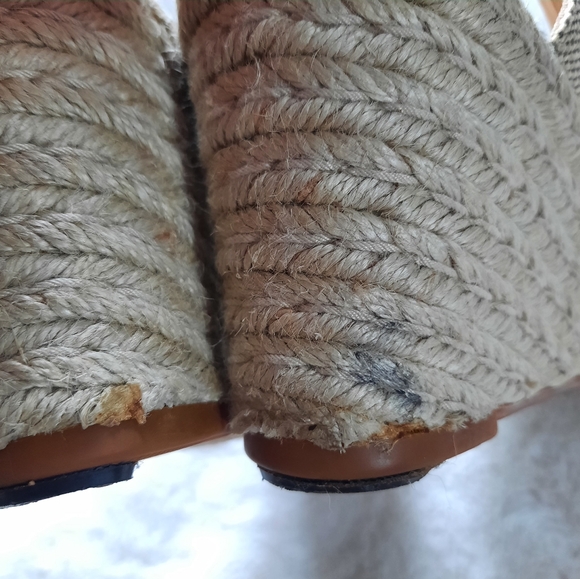 Lauren Ralph Lauren Penelopie Wedge Sandals Size 10 Womens Slingback Tan Khaki - Picture 8 of 12